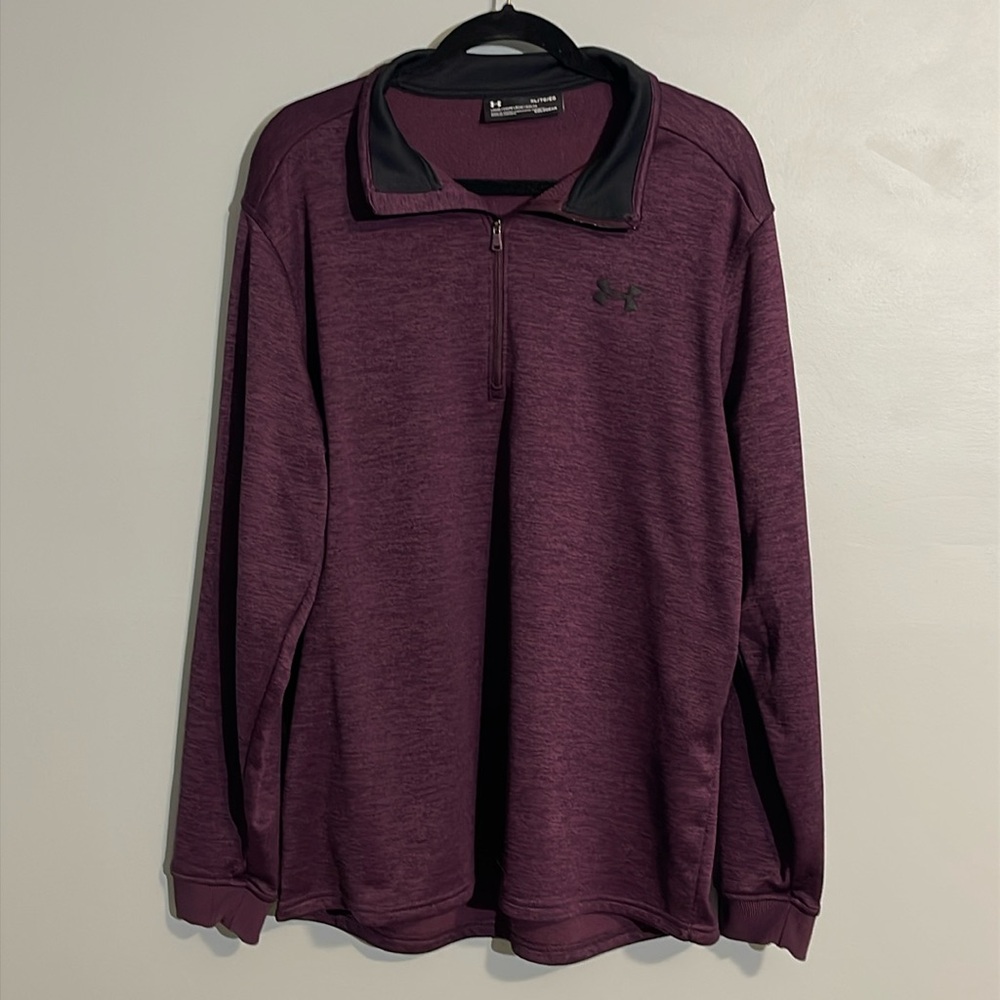 Under Armour Coldgear Loose Purple 1/4 Zip Pullover Sweatshirt Men’s Size XL